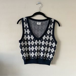 Aritzia Sunday Best Quinn Houndstooth Knit Sweater Vest XS